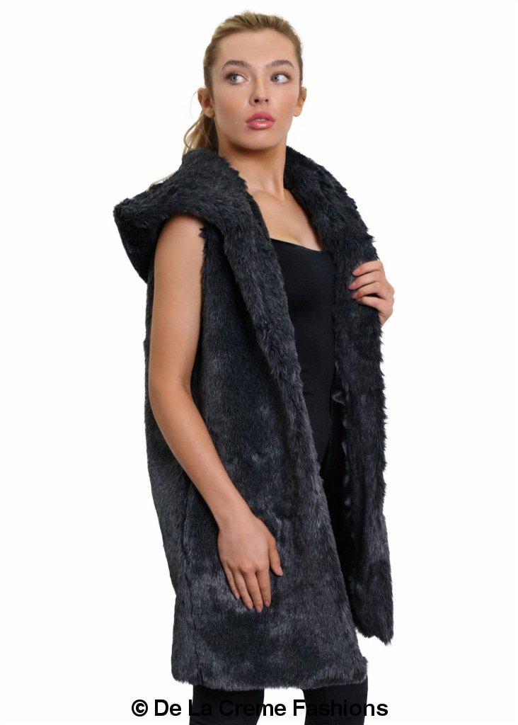 Faux Fur Hooded Gilet