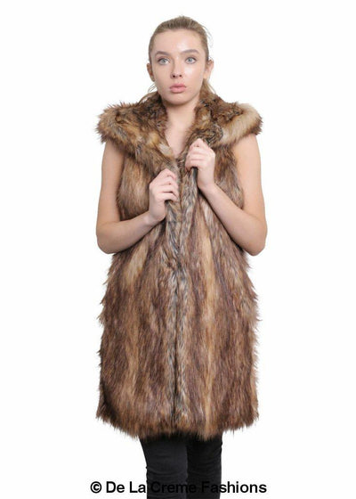 Faux Fur Hooded Gilet