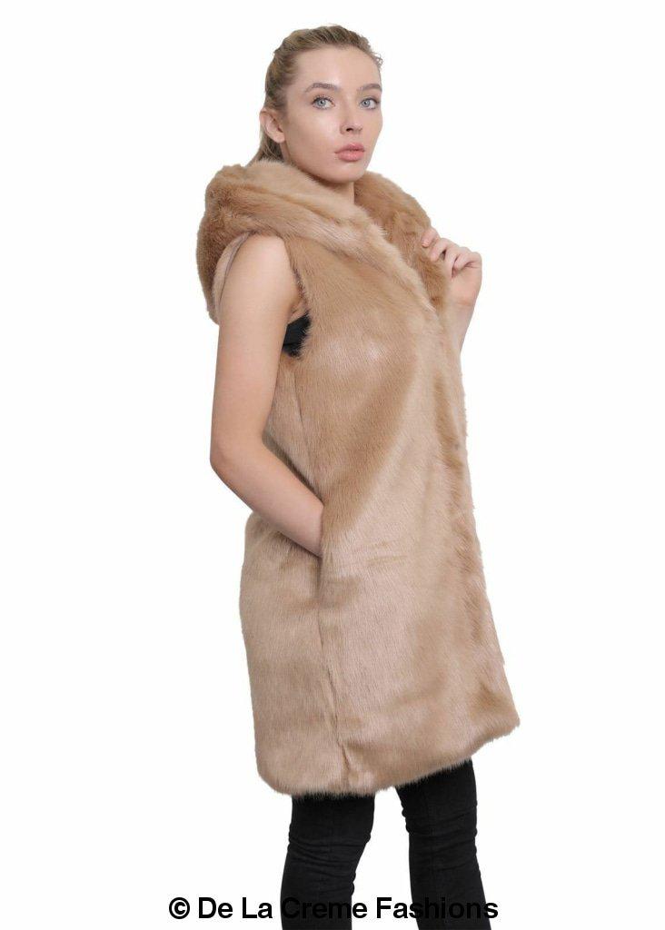 Faux Fur Hooded Gilet