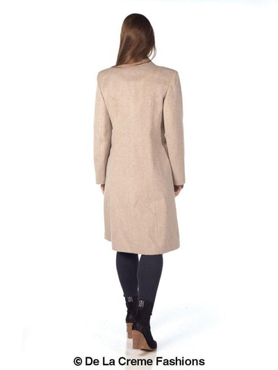 De La Creme - Women's Mohair Blend Longline Winter Coat