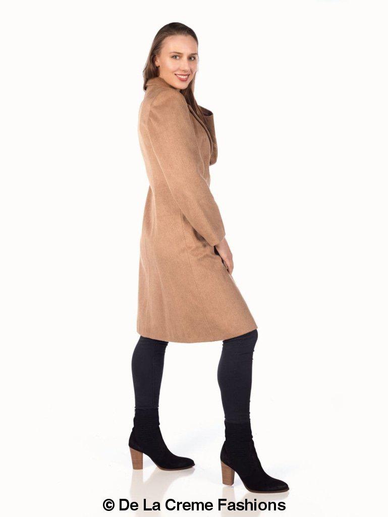 De La Creme - Women's Mohair Blend Longline Winter Coat